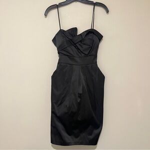 Intrigue Elegant Black Spaghetti Strap Cocktail Dress
